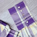 Purple plaid roper long sleeve button front cotton country cowboy shirt med Photo 2