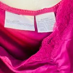 Worthington Vintage hot pink silk lingerie lace top Photo 3