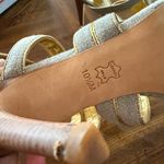 Tory Burch Metallic Gold and Tan Heels 10 1/5 Photo 3