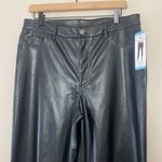 Joie  Straight Faux Leather Pants Zip Fly Black Size 10 Photo 2