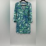 Lilly Pulitzer  Rossmore Shirt Dress Keep It Current Blue Paisley Photo 4