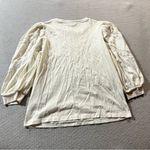 J.Crew  Crochet-trim puff-sleeve T-shirt in Ivory Size Small EUC Photo 4