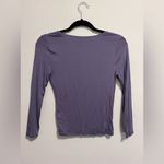 Cape Juby  Purple Long Sleeve Criss Cross Wrap V-Neck Women’s Shirt Sz M EUC Photo 2