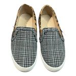 Mata Animal Print Plaid Raw‎ Edge Slip On Platform Shoes Women Size 7.5 Gray Photo 4