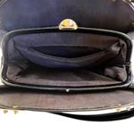Vintage Meyers Black Leather Studded Satchel Shoulder Bag Purse Photo 3