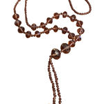 Vintage Glass Bead Tassel Necklace Smokey Purple No Clasp 27" Tassel 5" Estate Photo 0