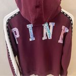 PINK - Victoria's Secret Sequinned Pink Victoria’s Secret full zip jacket, faux fur lined hood, graphic M Photo 8