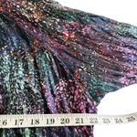 Reiss  Darcey High Neck Pleated Metallic Long Sleeve Evening Blouse Size 4 Photo 6