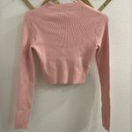 Brandy Melville  Brett Top Ribbed Cropped Long Sleeve One Size Small Pink Photo 8