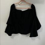 Boston Proper  Black Bell Sleeve Off Shoulder Top Photo 1