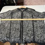 Black & White Avenue Sheer Bomber Jacket Womens 26/28 (3X) Black White Leopard Print Full Zip Photo 13