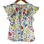 Kate Spade New England Ruffle Bright Florals Flutter Sleeve Top Size XS Photo 2