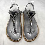 Jimmy Choo Neal Rhinestone Jeweled T-Strap Espadrille Molded Comfort Sandals 36 Photo 2