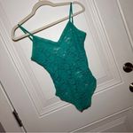 Anthropologie NWT  Green Lace Bodysuit XS‎ Photo 1