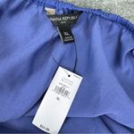 Banana Republic NWT Satin Blue Neck Tie Halter Top Ruched V-neck Adjustable XL Photo 4