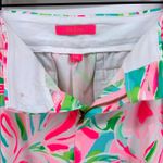 Lilly Pulitzer Pull On Golf Shorts Size 14 Tropical Leaf Print Preppy Stretch Photo 5