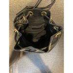 Anne Klein Leather  II Vintage Bucket Bag Purse Handbag Matte Gold Accents EUC Photo 1