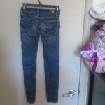 American Eagle  Outfitters super stretch super low jegging AEO denim jeans in dark wash blue size 00 short. Photo 5