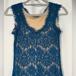 AQUA  Dresses Teal Blue Lace Formal Full Length Gown Size 0 Photo 5