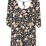 American Eagle floral printed puff 3/4 sleeve babydoll dress black xs Photo 0
