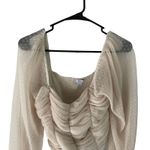 Biashe Women's Size Small Cream Swiss Dot Puff Lace Body Suit Photo 1