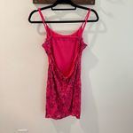 Crystal Sky Hot Pink Sequin Open Back Mini Dress Large Photo 2