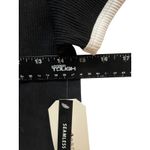 Eye Candy  Black Ribbed Cropped T Shirt Top Cream Trim Size 1X 2X Photo 3