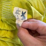 Anthropologie  Ipanema Sun Dress by Edme & Esyllte Chartreuse Embroidered Cotton Photo 9