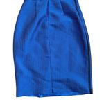 Monique Lhuillier Cocktail One Shoulder Sheath Dress Womens 8 Blue Silk Blend Photo 2