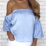 Dainty Hooligan Blue Floral Off The Shoulder Top Photo 0