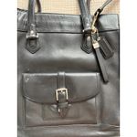 Coach  Charlie Tote Bag Large Black Leather Shoulder Handbag Purse Photo 1