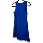 Taylor Sleeveless Mini Dress Feather Hem Zip Back Photo 2