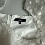Lulus Effervescent Charm Classic White Organza Floral Babydoll Mini Dress Size L Photo 7