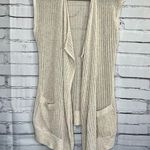 Eddie Bauer  Cream Knit Cardigan Vest Women’s S Open-Front Sleeveless Minimalist Photo 0