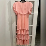 Vintage Justin David New York Romantic Whimsical Ruffle Gown Dress Size 10 Med Pink Photo 3