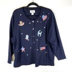 Christopher & Banks Christopher & Banks Button Up Sweater Navy Blue Patriotic Western Women's 2X Photo 0