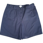 T5 L.L. Bean Original Fit Shorts Pleated High Waist Navy Blue Women's 20W Photo 0