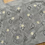 Pink Rose | Baby Blue Daisy Floral Crochet Knit Crop Top Tank Sweater, Size XS Photo 2