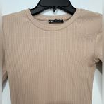 ZARA  Women’s Beige Long Sleeve Bodysuit Size S Photo 3
