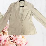 Nili Lotan Vintage Blazer Linen Tan Beige Sz 8 Photo 5