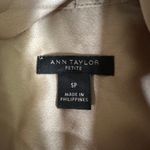Ann Taylor  Petite Blouse SP Champagne Tie Neck Long Sleeve Dressy Business Top Photo 5