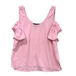 Armani Exchange  Women's Pink Ruffle Cold Shoulder Top Photo 1