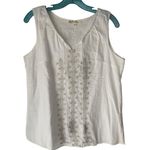 Laffaire Size Large White Cotton Cottage Peasant Boho Embroidered Top Photo 0