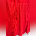 Knox Rose Women Rebel Red Eyelet lace Ribbed Tank Top Photo 8