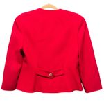 Vintage Herbert Grossman Red Petite Blazer Jacket Wool Gold Button Tailored USA Size 12P Photo 1