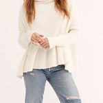 Free People cream layered cake cowl neck ribbed oversized sweater Photo 4