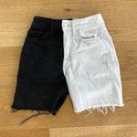 GRLFRND  Helena High Rise Cut Off  Shorts in Black & White Photo 0