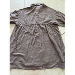 VEUX ETRE Womens Size Large Brown Shimmer Tie Dress 3/4 Sleeve Resortwear Luxury Photo 3
