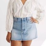 Madewell  Rigid Denim Relaxed Mini Skirt Button Fly Photo 2