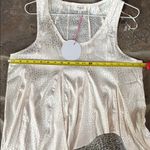 Umgee Cream Pleated relaxed fit Sleeveless satin Tank Top blouse Photo 3